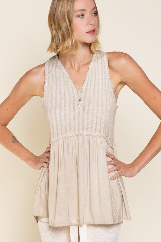 Unique Babydoll Knit Tank Top